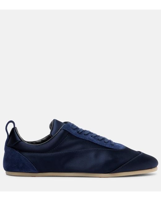 Jil Sander Blue Etage Satin Sneakers