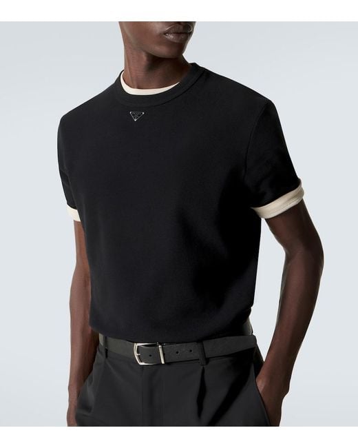 Prada Black Logo Cotton T-Shirt for men