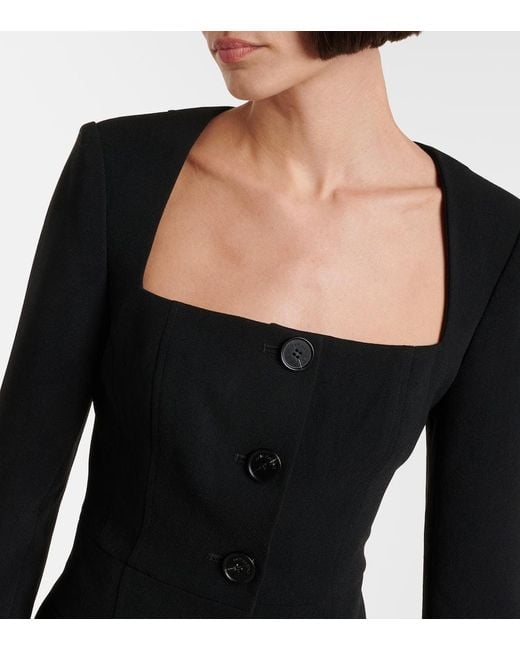 Self-Portrait Black Crepe Top