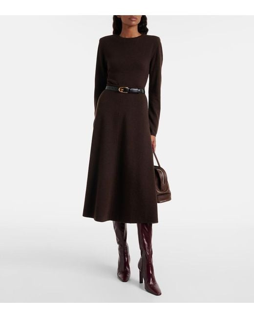 Jardin Des Orangers Brown Wool And Cashmere Midi Skirt