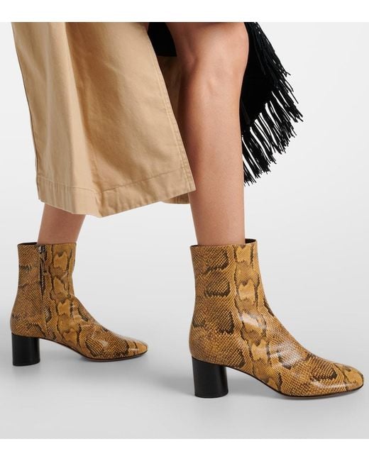 Isabel Marant Natural Laeden Leather Ankle Boots