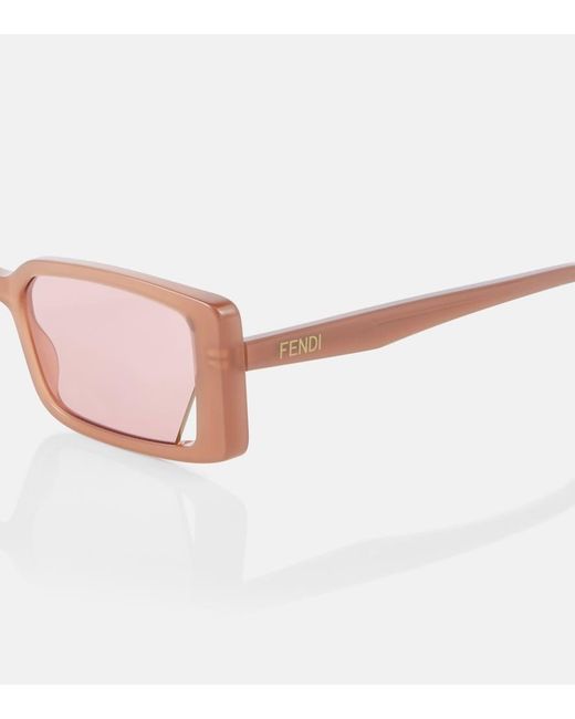 Fendi Pink Way Rectangular Sunglasses