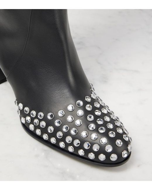 Alaïa Black 60 Studded Leather Over-The-Knee Boots