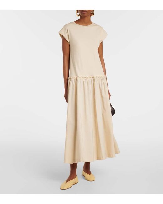 Joseph Natural Cotton Poplin Jersey Maxi Dress