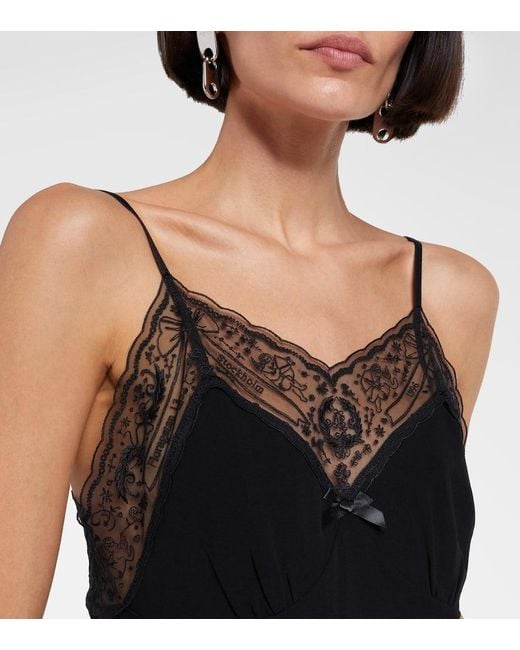Acne Black Nylon-Trimmed Top