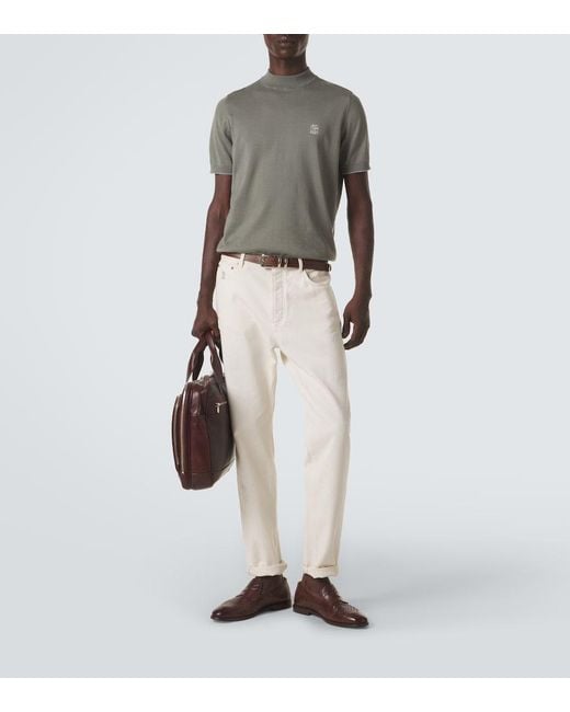 Brunello Cucinelli Gray Cotton Sweater for men