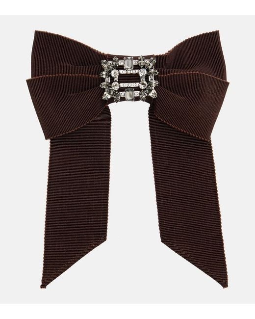 Roger Vivier Black Broche Vivier Embellished Hair Clip