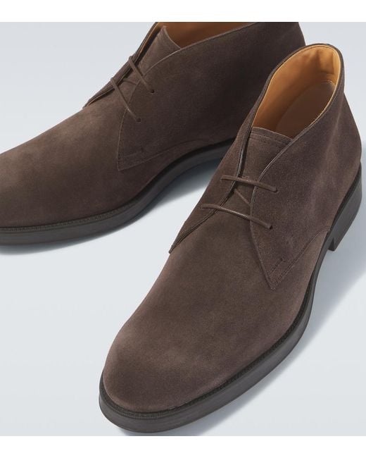 Tod's Brown Suede Desert Boots for men