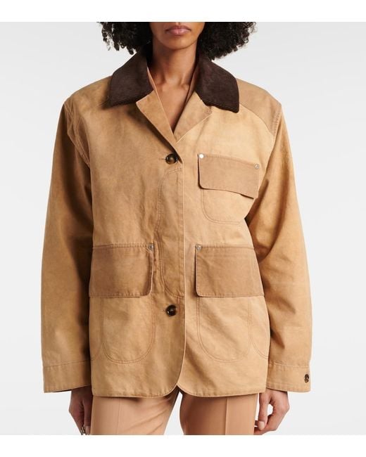 Stella McCartney Brown Corduroy-Trimmed Cotton Field Jacket