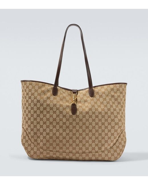 Gucci Natural Jackie Gg Canvas Large Tote Bag for men
