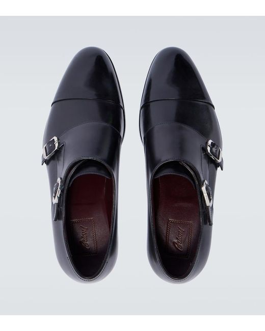 Brioni Monkstrap-Schuhe Aus Leder in Blue für Herren