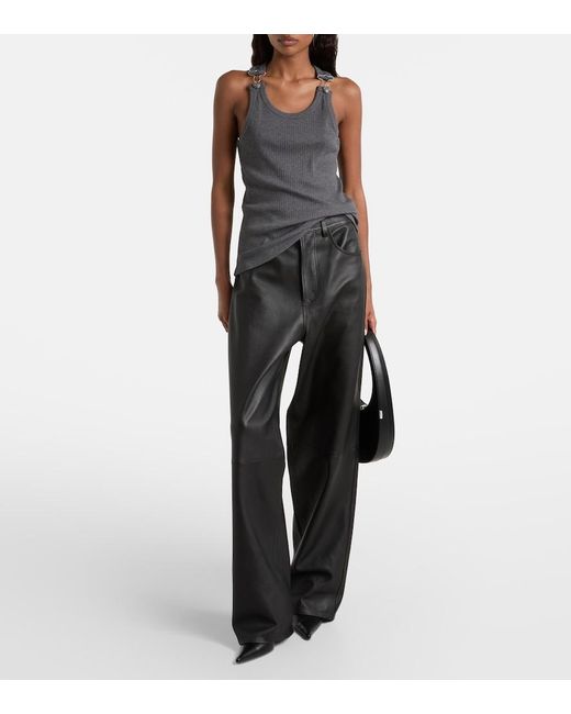 Jean Paul Gaultier Gray Cotton Jersey Tank Top