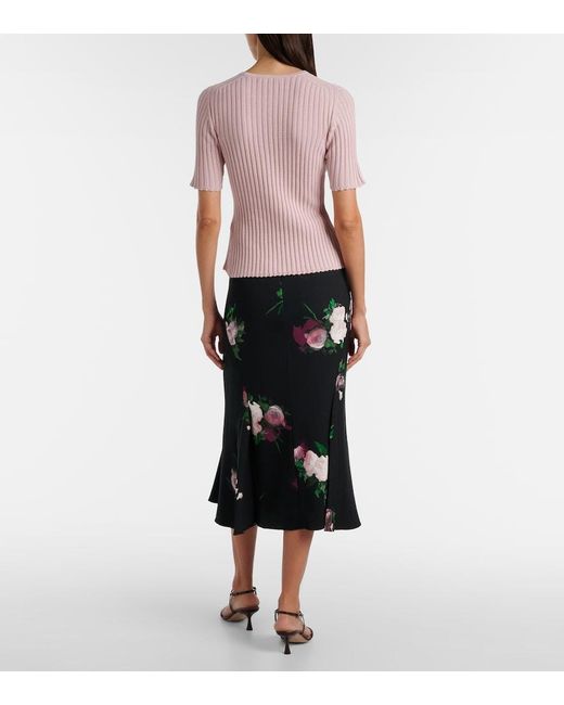 Erdem Pink Pointelle Cotton Top