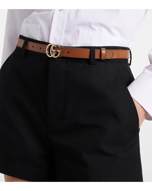 Gucci Brown Gg Marmont Leather Belt