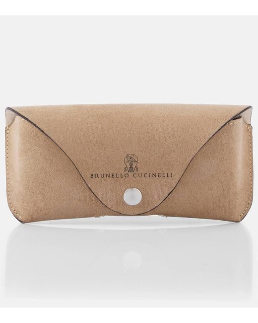 Brunello Cucinelli Natural Sartorial Sunset Square Sunglasses