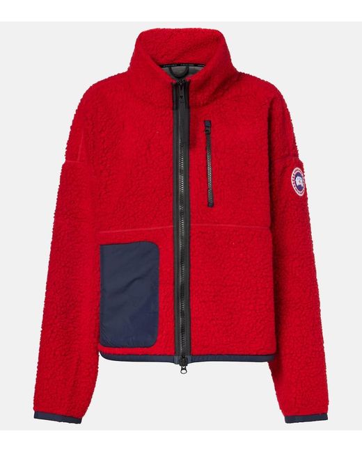 Canada Goose Red Simcoe Wool-Blend Fleece Jacket