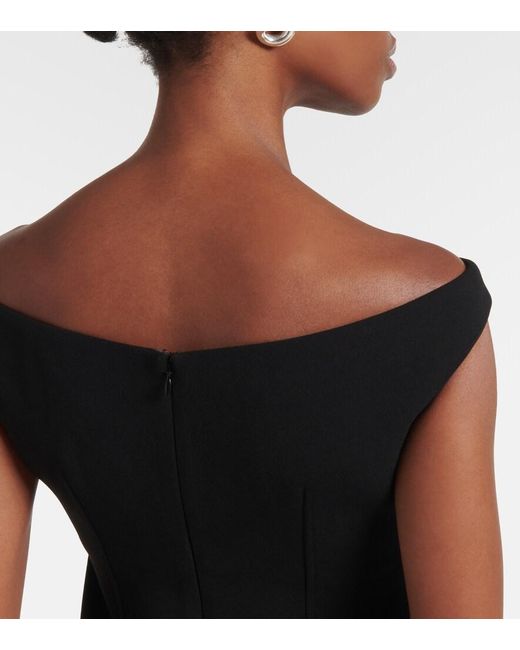 Totême Black Off-Shoulder Fitted Knit Top