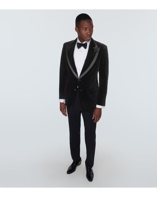 Tom Ford Black Atticus Velvet Suit Jacket for men