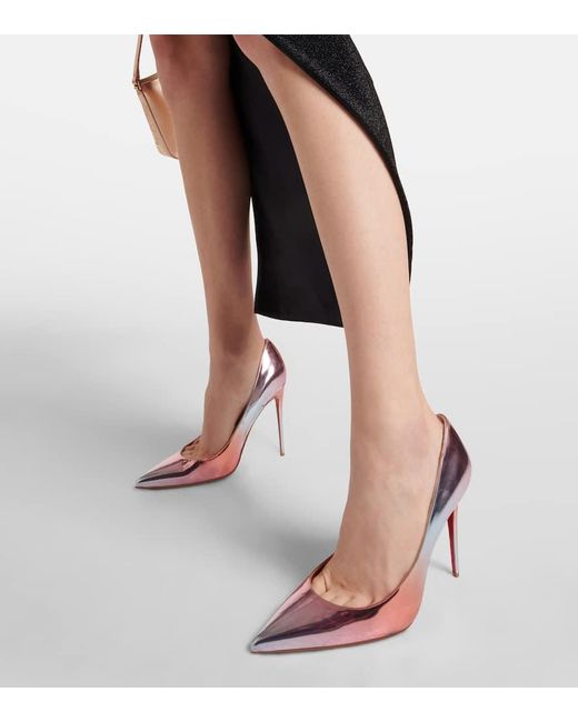 Salones Kate 100 de piel metalizada Christian Louboutin de color Pink