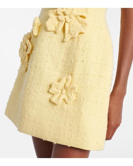 LEO LIN Yellow Rosario Tweed Bustier Dress
