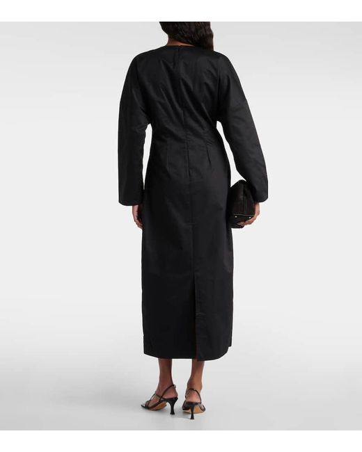 Vestido Midi De Algodon Fruncido Co. de color Black