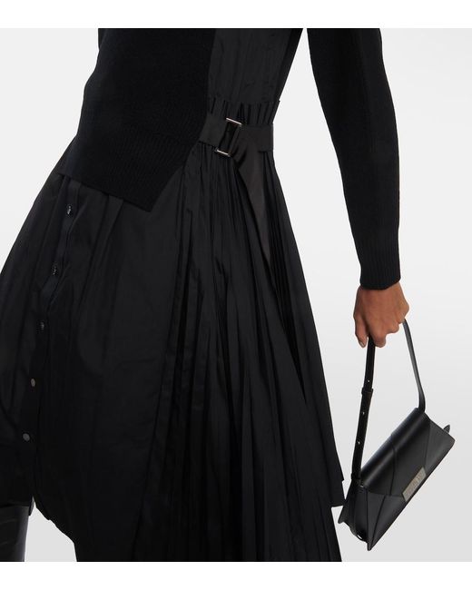 Sacai Black Turtleneck Midi Dress