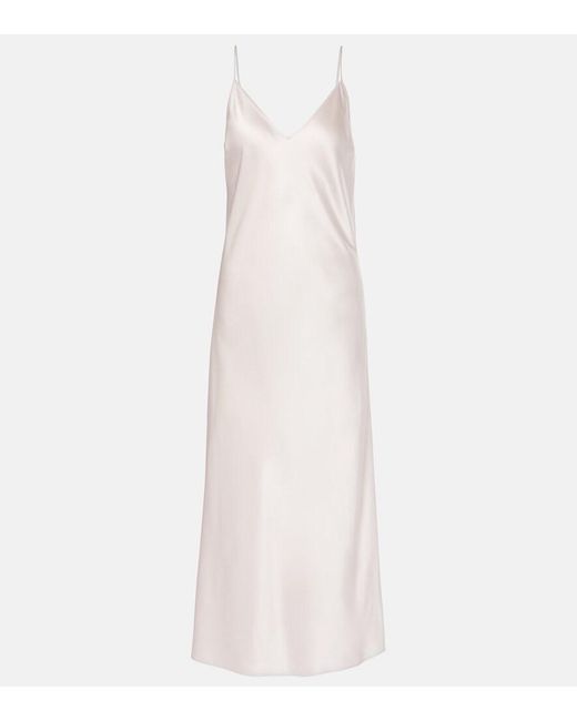 Joseph White Silk Satin Slip Dress