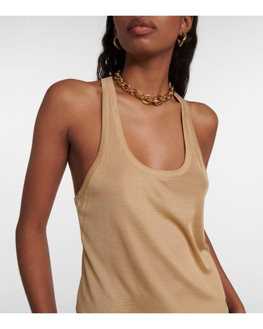 Tom Ford Natural Micro-Rib Silk Jersey Tank Top