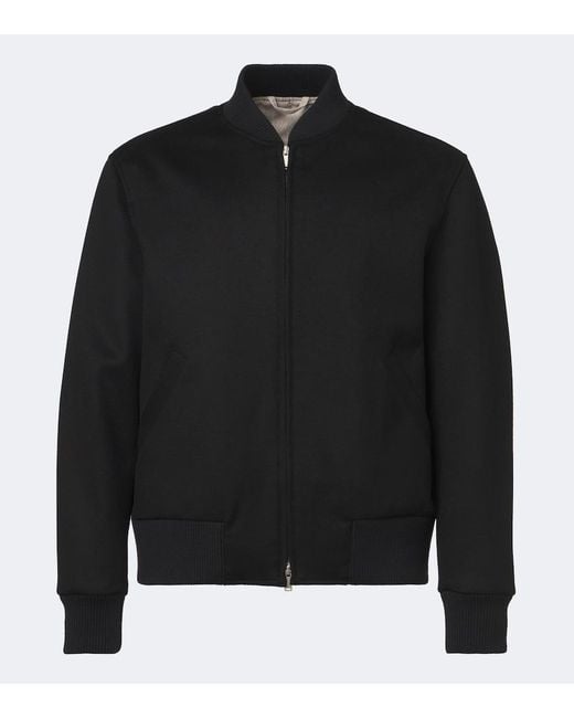 Lardini Black Virgin Wool Bomber Jacket for men