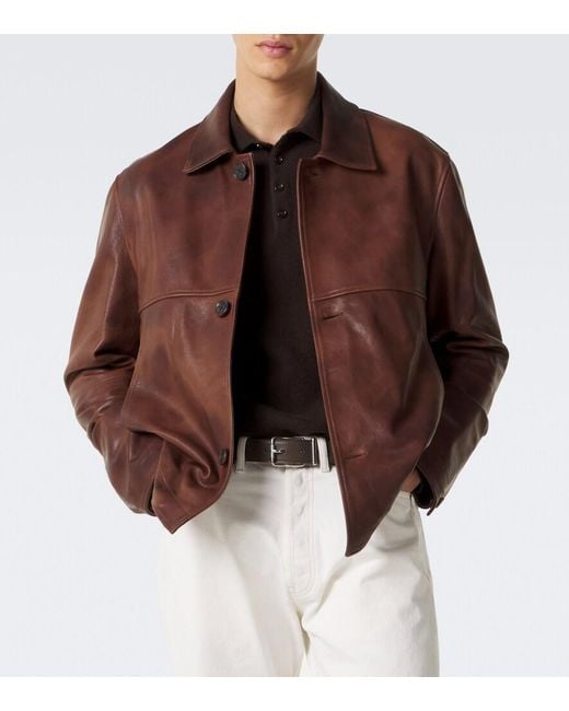 Arma Brown Steep Leather Jacket for men