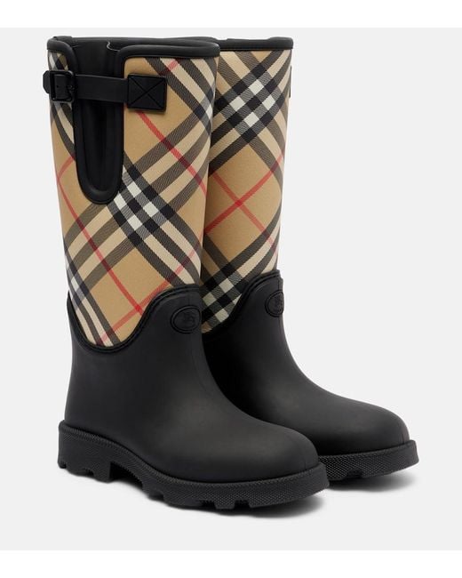 Burberry Black Marsh Check Rain Boots