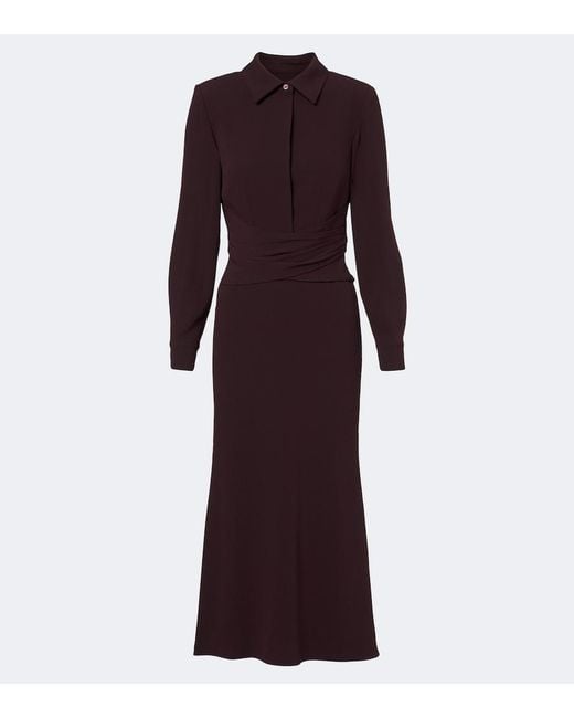 Roland Mouret Purple Draped Crepe Midi Dress