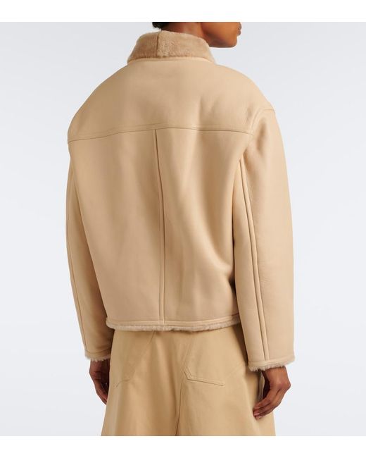Yves Salomon Natural Reversible Shearling-Trimmed Leather Jacket