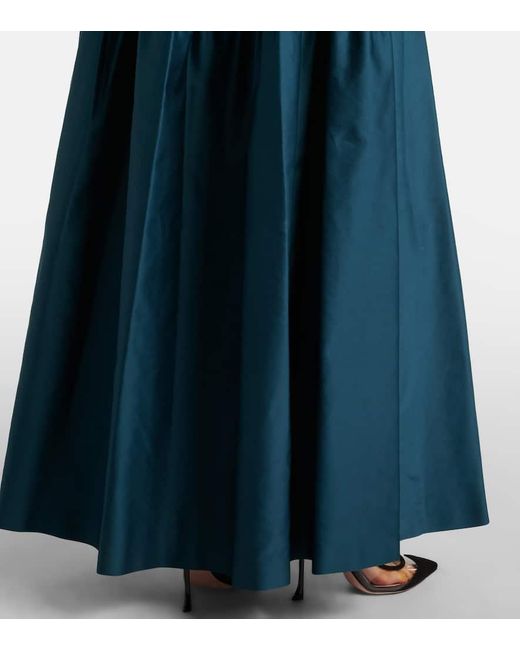 Max Mara Blue Verzierter Maxirock Brasile