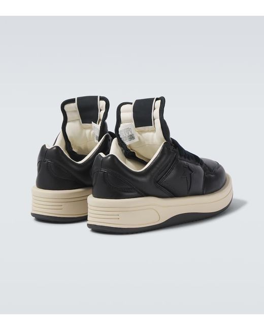 X Converse Zapatillas De Piel Rick Owens de hombre de color Black
