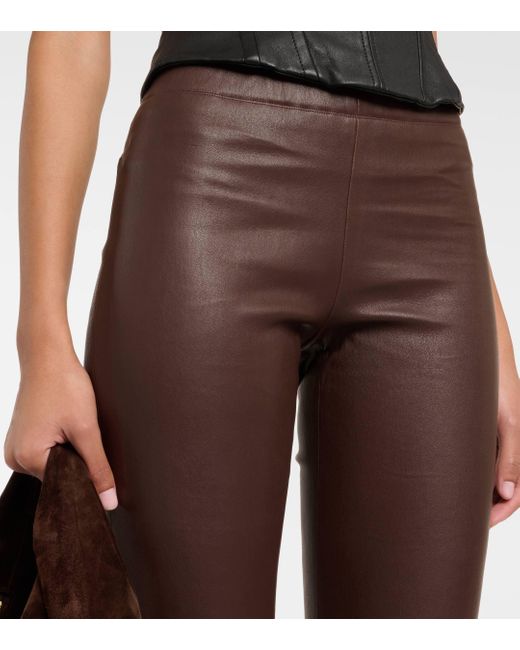 Stouls Brown Leather Bootcut Pants