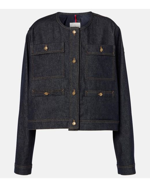 MONCLER TENCIN デニムジャケット 2号 Moncler Tencin Denim Jacket in Black | Lyst