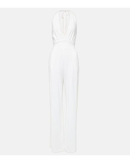 Max Mara White Nice Halterneck Jersey Jumpsuit