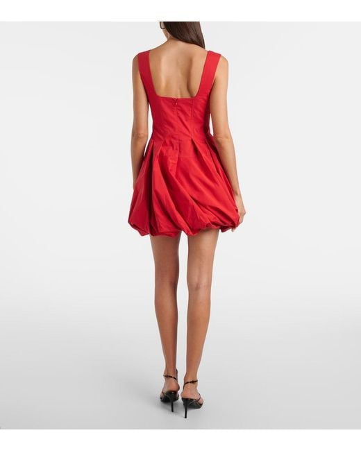 Jonathan Simkhai Red Juni Cotton-Blend Poplin Minidress