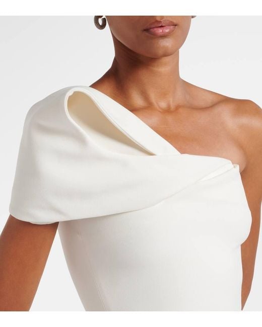 Safiyaa White Bridal Robe Blanchette Aus Crepe