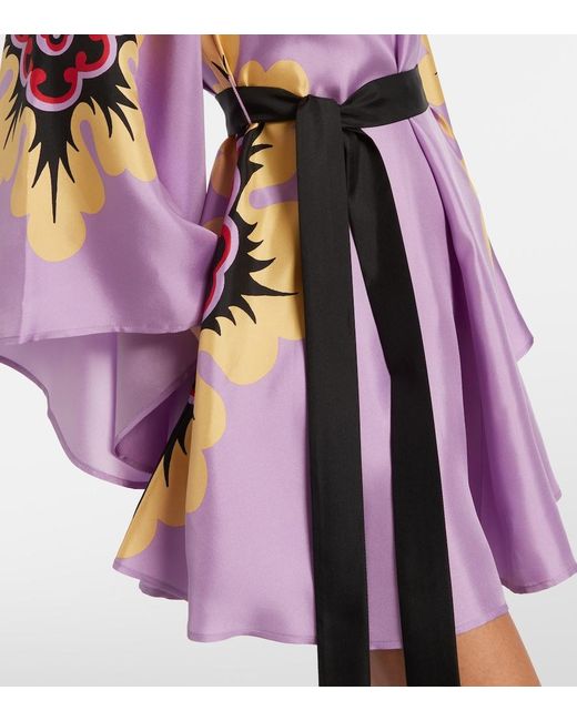 LaDoubleJ Purple Silk Magnifico Mini Dress