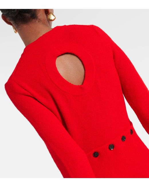 Proenza Schouler Red Lara Cutout Boucle Maxi Dress