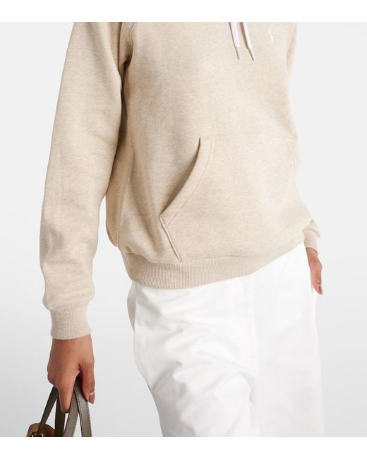 Sudadera con capucha de mezcla de algodon Polo Ralph Lauren de color Natural