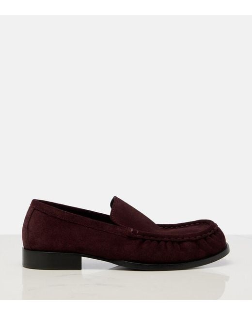 Dries Van Noten Red Suede Loafers