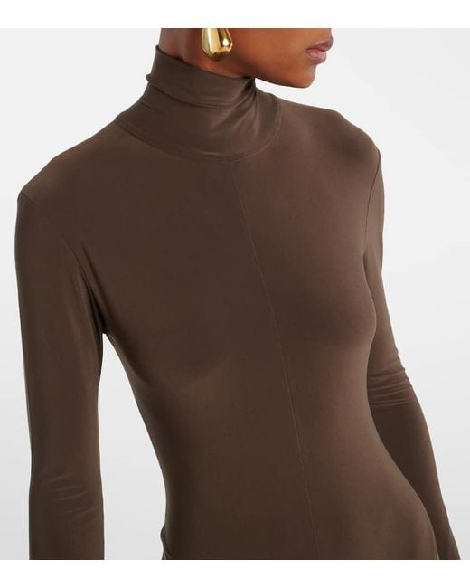 Mono De Jersey Con Cuello Alto Norma Kamali de color Brown