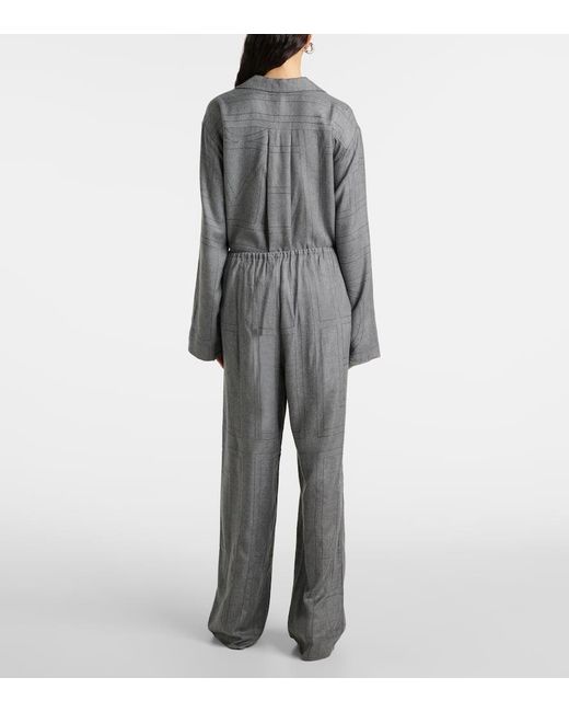 Totême  Gray Pyjama-Hose Monogram Aus Flanell