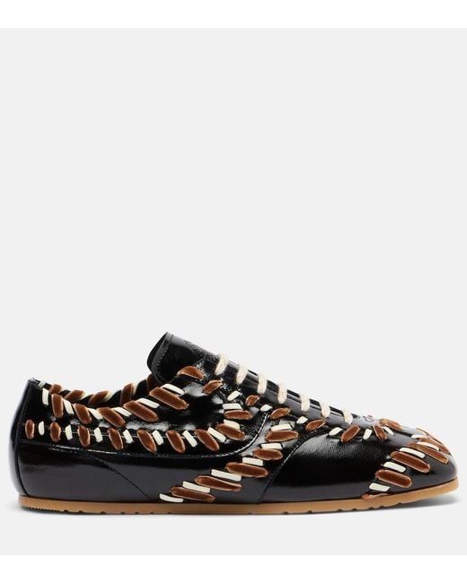 Dries Van Noten Black Leather Sneakers