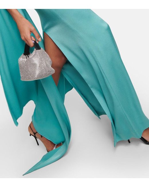 Alex Perry Green Bennett Satin Gown