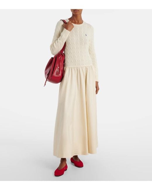 Polo Ralph Lauren Natural Cotton And Wool-Blend Maxi Dress