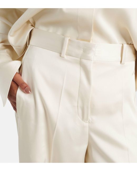 Pantalon ample en satin Jil Sander en coloris White